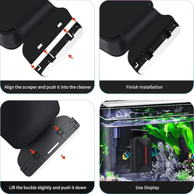 Aquarium Brush Strong Magnetic Floating Magnetic Brush, Fish Tank Cleaner, Scrubber & Scraper Aquarium Cleaning Tools, Floating Fish Tank Cleaner (L)
