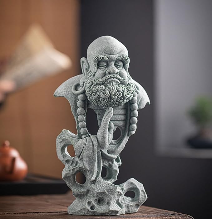 livelyfish Meditating Buddha Statue Fish Tank Zen Buddha Statues Sandstone Thinker Figurines for Aquarium Garden Home Decorations, Gift (E-S)