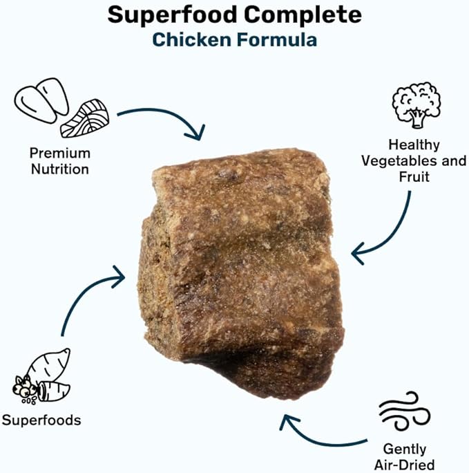 Superfood Complete, Air-Dried Adult Dog Food - High Protein, Zero Fillers, Superfood Nutrition by Katherine Heigl (11.5 oz., Premium Chicken)