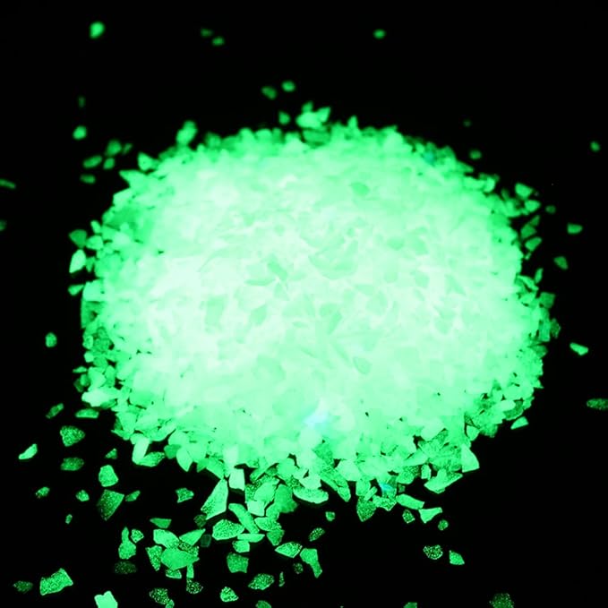 Shiny Stone Glow in The Dark Gravel Stones Rocks, Aquarium Gravel, Glow Rocks Stones,Decorative Rocks for Fish Tank Aquarium Garden Planter Landscape Decoration,280g/10oz (3-5mm, Yellow Green)