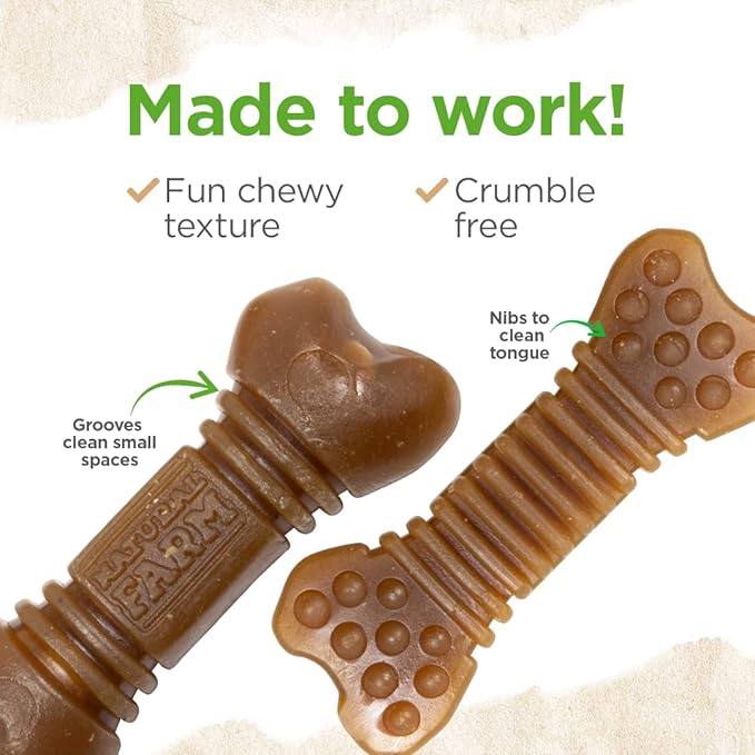 Natural Farm All-Natural Dog Dental Chew, Dog Teeth Cleaning Treats - Fresh Breath, Fight Plaque & Tartar - Canine Mess-Free Oral Care, Teeth Cleaning Chews for Dogs 5-15 Lbs (44 Counts)