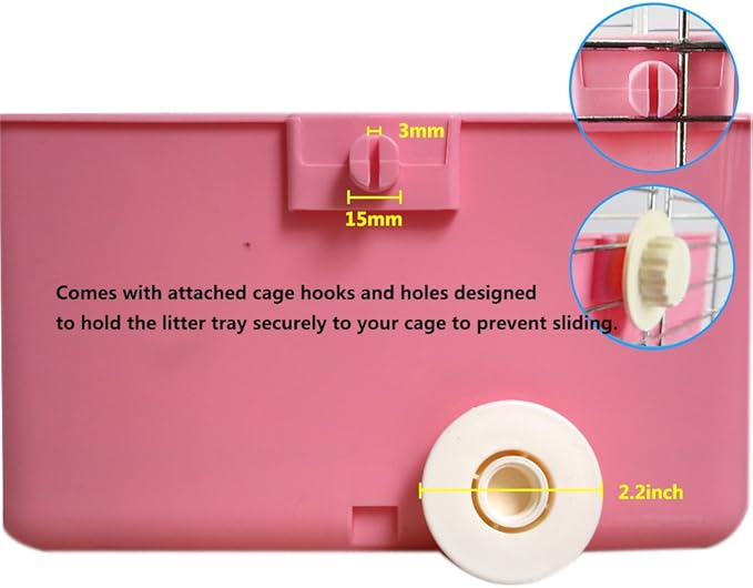 Rat Small Litter Box, 10"x8" Square Corner Litter Box Training Pan with Grid Potty Tray Toilet for Cage Small Animal/Rabbit/Guinea Pig/Bunny/Ferret (Blue)