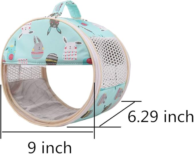 Small Pet Carrier Bag Portable Travel Carrier for Hamster Rat Baby Guinea Pig Sugar Glider Hedgehog Small Birds (M, Green)