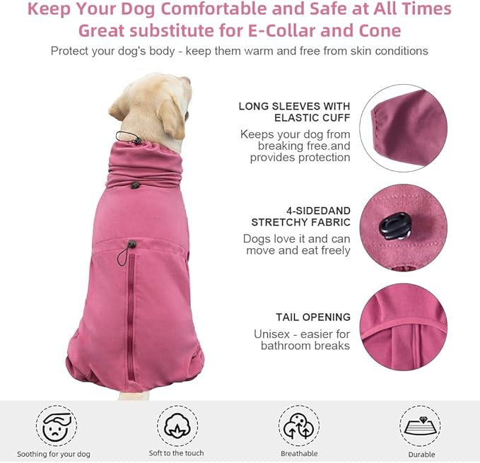 Dog Pajamas for Large Dogs,Extra Large Stretch, Suitable for Adult, Medium-Sized Dogs, Large Pet Jumpsuit Four-Legged Dog Clothes, Pet Clothing. (Red Color, 7XL)