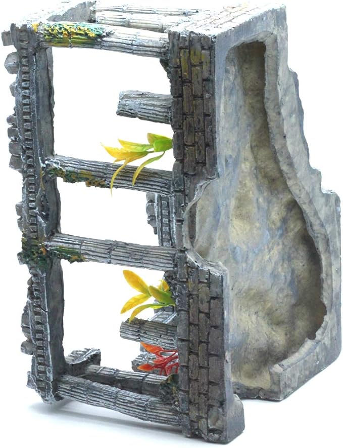 Sscon Aquarium Fish Tank Decoration Simulation Resin Roman Column Rock Ruins Plants Aquarium Decor Ornaments
