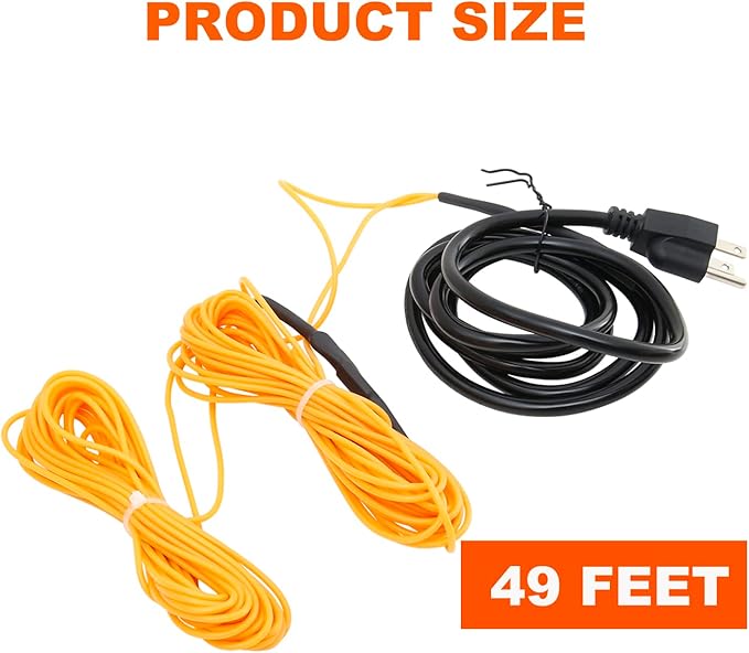 Soil Heating Cable 49 Ft Electric Soil Warming Cable Greenhouse Plant Soil Heater Cable Keep Soil Warm for Soil, Garden, Cold Frame