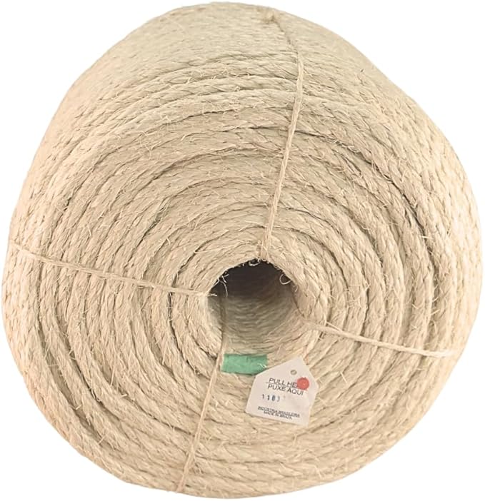 Premium Brazilian Sisal Rope, Natural Fiber 100% Sisal, Ultra Durable, Chemical-Free, Ideal for DIY, Cats, Scratching Post Replacement, Home Decor, Garden, Crafting (1/2” 600 ft / 12mm 180m)