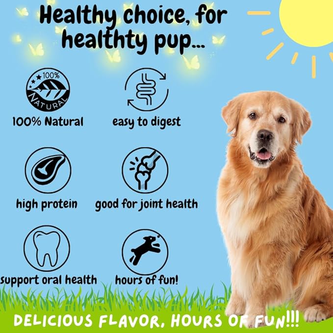 BULLYSTICKS & MORE Beef Cheek Rolls for Dogs (10-12" Regular Retriever Roll - 10 Count) - Beef Cheek Bones for Dogs - Dog Parents Choice - Premium No Hide Rolls