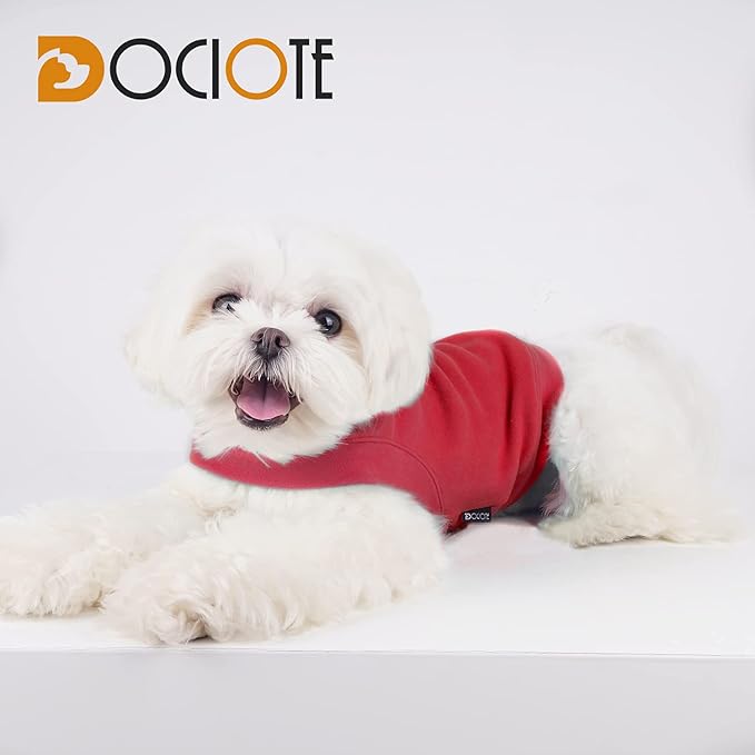 Soft Fleece Dog Sweatshirt - Warm Sweaters for Small Medium Dogs Cats Cold Weather - Cat Pullover Stretchy Hoodie Easy On - Comfortable Winter Clothes Pet Vest for Doggie