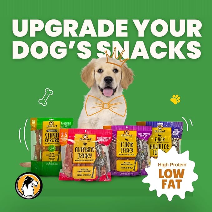Hubert Pet Premium Duck Jerky Dog Treats, Grain Free, Low Ingredient, USA Tested, 2.5 lbs Super Value Pack