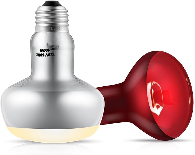 2 Pack 100W Reptile Heat Lamp Bulbs Reptile Heat Bulbs, UVA Basking Bulb and Infrared Light Bulb Combo, Basking Light for Bearded Dragon, Turtles, Snake and Lizard
