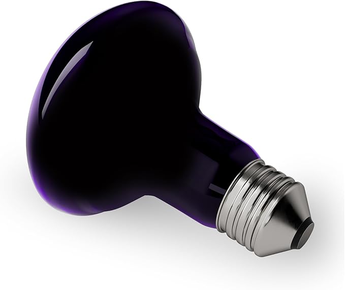 60W Reptile Night Light Bulb - Simulated Moonlight & Purple Heat Lamp for Reptiles and Amphibians - Perfect UVA Basking Light for Bearded Dragons, Lizards and Aquatic Tanks