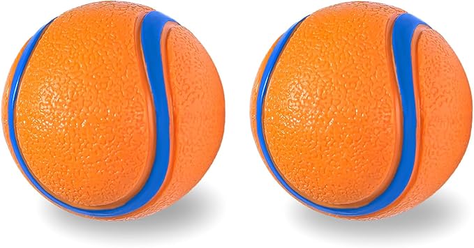 Dog Toy Ball,Rubber Sound-Producing Toy Ball, with a Groove Design That is Resistant to Bites, Has a High Bounce, Dog Training Interactive Pet Toy, Relieving Pet Anxiety(Large Size)