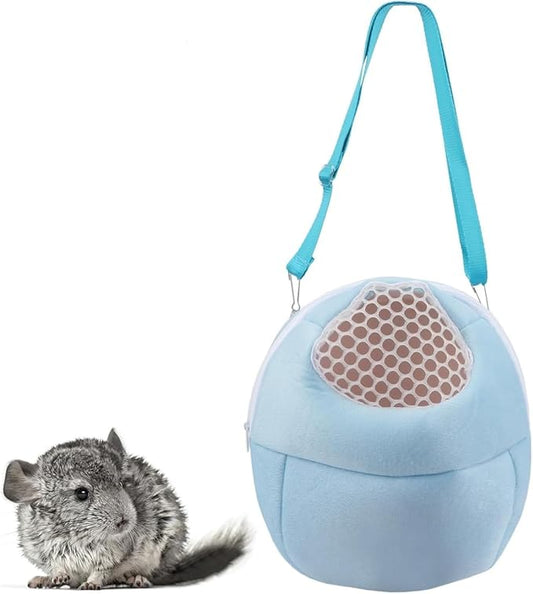 Pet Carrier Backpack for Small Animals, Travel Handbag for Cat, Puppy, Guinea Pig, Hedgehog, Hamster (Blue, Large)