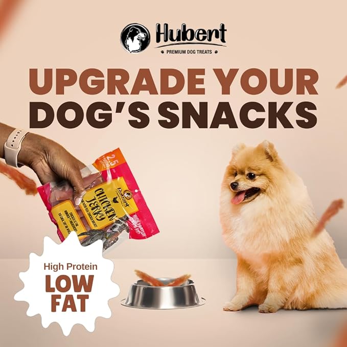 Hubert Pet Gourmet Duck Jerky Dog Treats, High Protein & Low Fat, Healthy & Natural, No Additives, 1 lb Bag