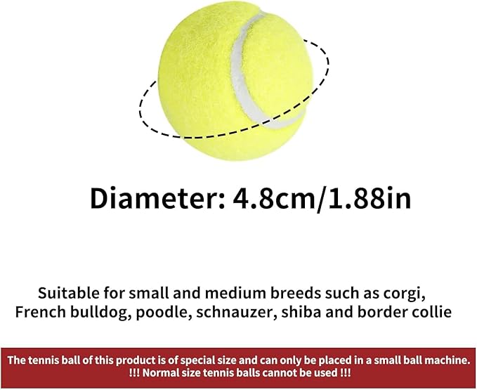 ALL FOR PAWS 2-inch Tennis Balls for Dogs, Fetch Toys for Small Medium Dogs, Bouncy & Durable Tennis Balls for Ball Launcher Toy, 6 Pack Fetch Toy for Outdoor Play