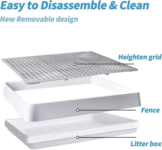 PODOO Rabbit Large Litter Box, Guinea Pig Training Pan Cage with Toilet Tray, Ideal for Rats, Ferret, Bunny Small and Medium Animals (Large)