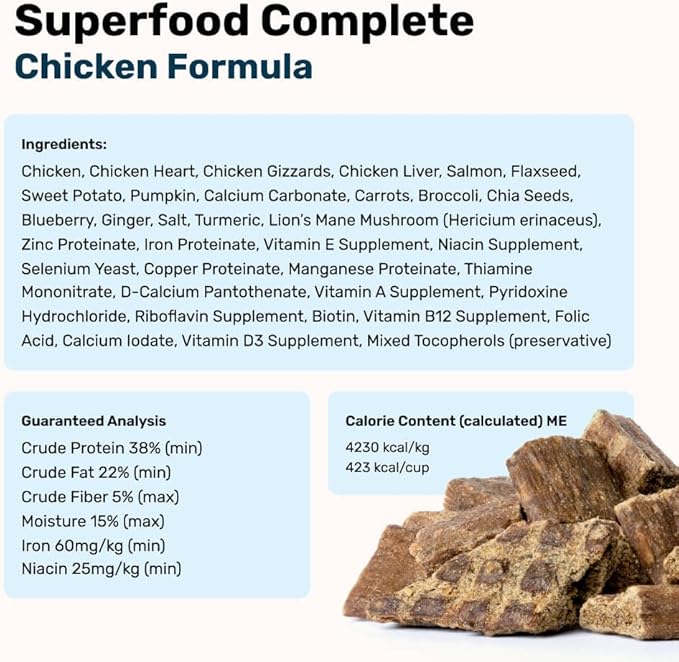 Superfood Complete, Air-Dried Adult Dog Food - High Protein, Zero Fillers, Superfood Nutrition by Katherine Heigl (11.5 oz., Premium Chicken)