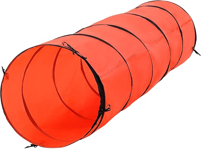 VEVOR Dog Agility Training Equipment, Dog Obstacle Course Backyard Set with Adjustable High Hurdles,6 Weave Poles,Extended Tunnel,Jump Ring,Pause Box,Whistle Foldable Bowl Training Pouch Storage Bag