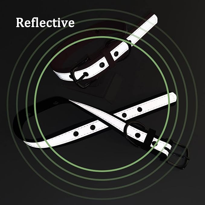 Yonsbox Custom Personalized Reflective Dog Collar with Name Plate Engraved Cute Dog Collars for Male Female Boy Girl Large Dogs Pink, XXL