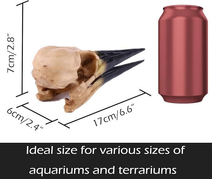 Fish Cave Hideout Ornament Dรฉcor for Terrarium Dinosaur Animal Skull Aquarium Large Decorations Betta Tarantula Reptile Snake Decor Bones Halloween