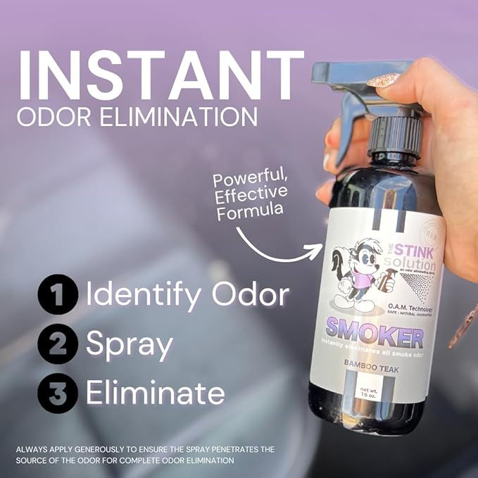 Smoke Odor Eliminator Spray for Home, Car, Clothes, Hands, Hair, Walls, & More | Completely Neutralizes All Types of Smoke Odor | Best Smoke Smell Remover Bamboo Teak 1 Gallon