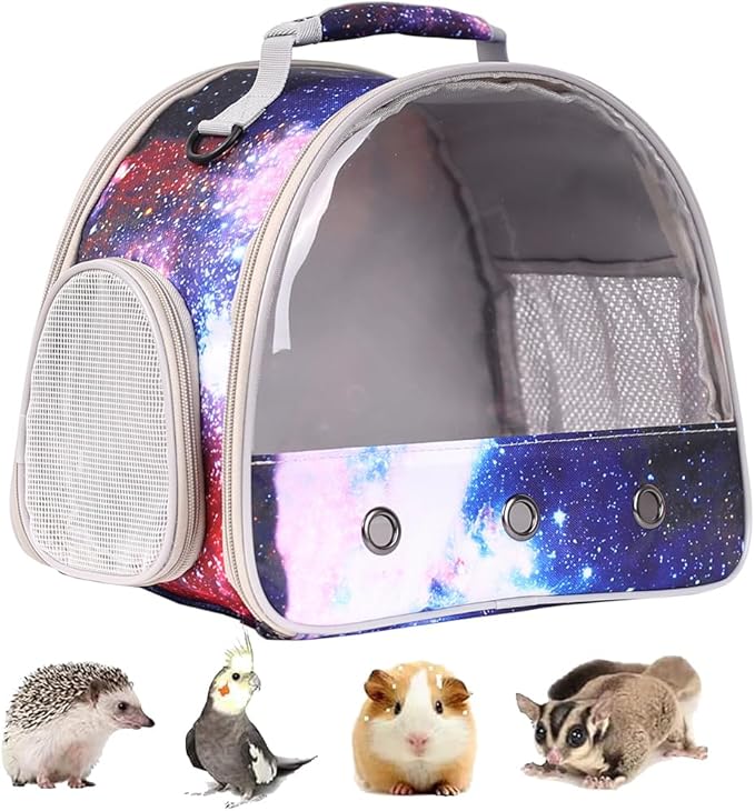 Bearded Dragon Travel Carrier, Guinea Pig Carrier Bag - Portable Small Animal Carrier Great for Bunny Lizard Hamster Hedgehog Outgoing Travel Carrying Case (Carrier - Blue)