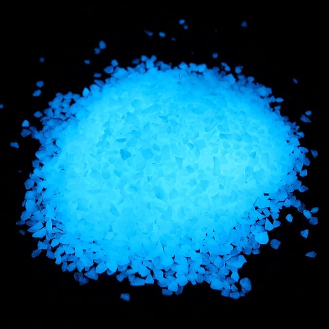 Shiny Stone Glow in The Dark Gravel Stones Rocks, Aquarium Gravel, Glow Rocks Stones,Decorative Rocks for Fish Tank Aquarium Garden Planter Landscape Decoration,280g/10oz (3-5mm, Sky Blue)