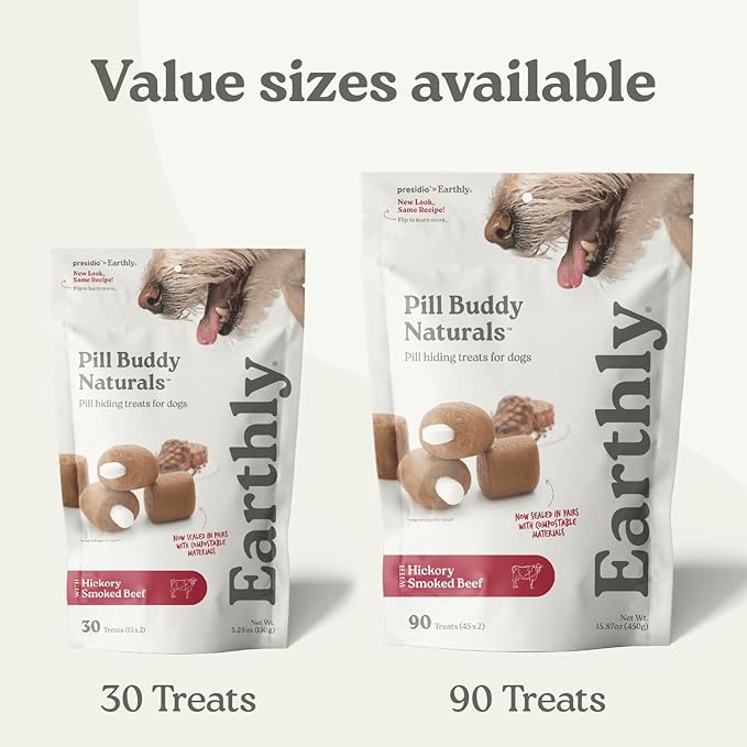 Presidio Pill Buddy Naturals - Duck (Chicken-Free) Pill Hiding Treats for Dogs - Pill Pocket for Any Size Medication - 30 Servings