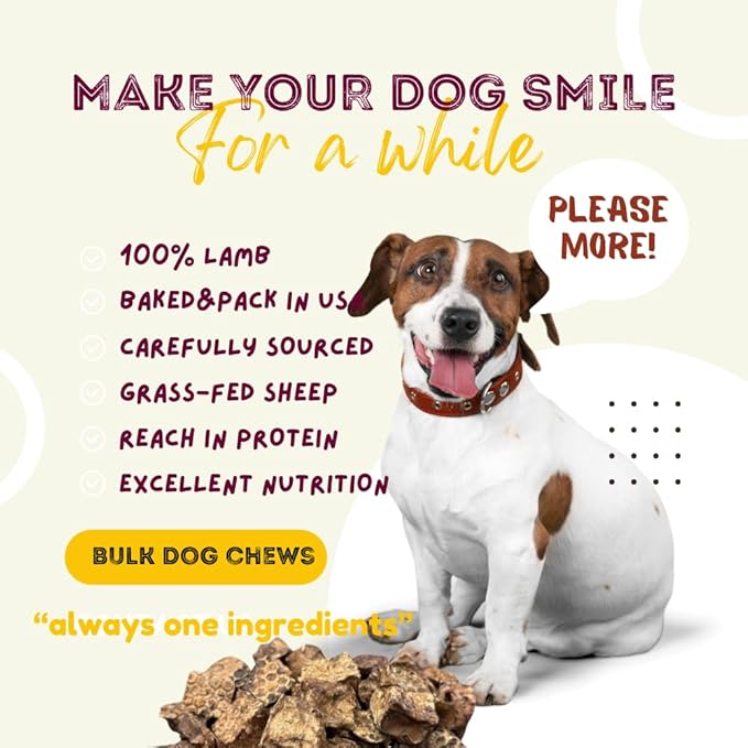 Woofley's -Crunchy Lamb Lung Cubes (5 LB) - Lung Treats for Dogs - Safe Jerky Dog Chews -Easily Digestible Dog Jerky Bully Sticks