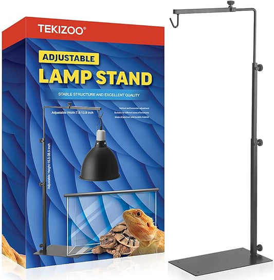 Reptile Lamp Stand Adjustable Lamp Fixture Hanger Metal lamp Holder for Reptile Terrarium Tank Amphibians Cage(Large)