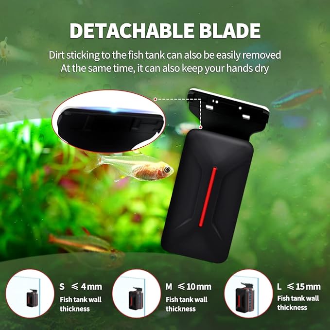 Aquarium Brush Strong Magnetic Floating Magnetic Brush, Fish Tank Cleaner, Scrubber & Scraper Aquarium Cleaning Tools, Floating Fish Tank Cleaner (L)