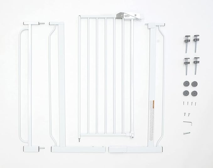 Regalo Easy Step 36" Extra Tall Walk Thru Baby Gate, Includes 4-Inch Extension Kit, 4 Pack of Pressure Mount Kit and 4 Pack Wall Cups and Mounting Kit, White