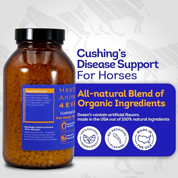 HA4E - Horse Digestive Support for Cushingโs Disease - Preventative Care - Highly Effective, Natural Homeopathic Supplement - Tablets, Barn Size (Extra Large)