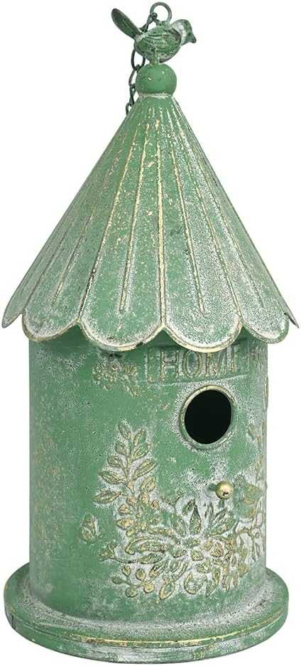 Metal Hanging Birdhouses for Outdoors Bird Houses for Outside Unique Bird Nest for Bluebird Wren Chickadee Sparrow Bird Nest Box for Garden Patio