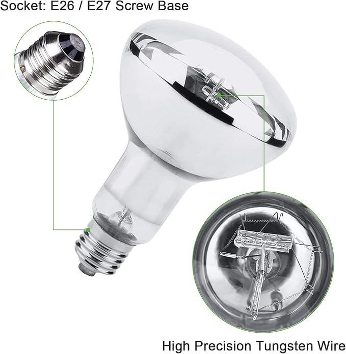 MIXJOY 160W Reptile Heat Lamp Bulb, Full Spectrum UVA UVB Reptile Light Bulb, UVB Light for Reptiles and Amphibians Use