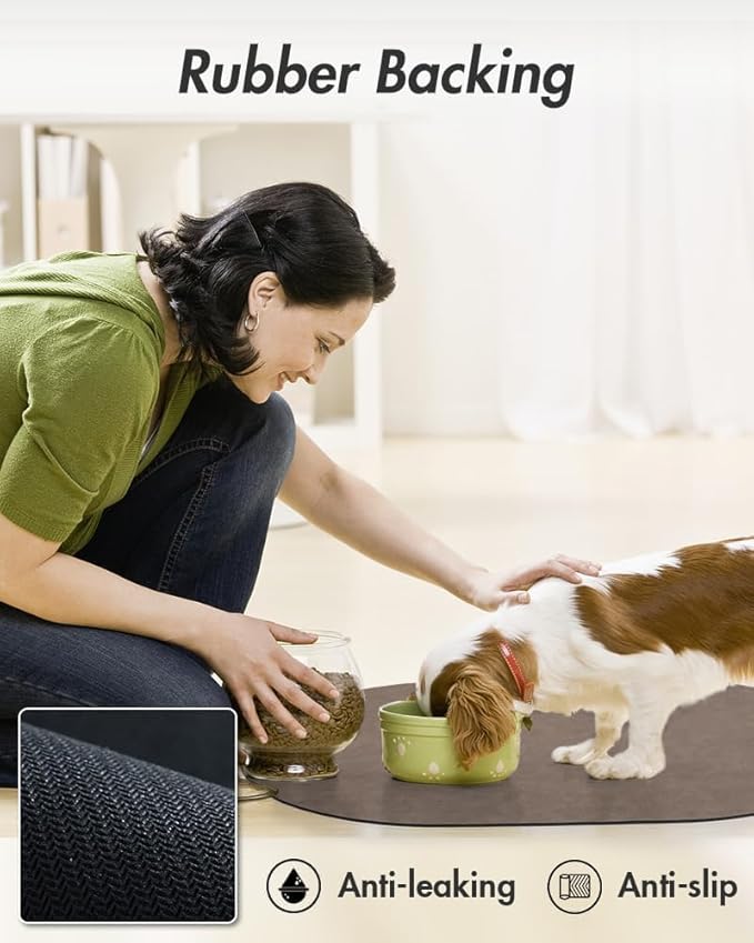 Absorbent Dog Food Mat-Dog Mat for Food and Water Bowl, Quick Dry Pet Food Mat, No Stains Dog Feeding mat, Dog Accessories Pet Supplies Mat-Dog Water Bowl Mat for Messy Drinkers