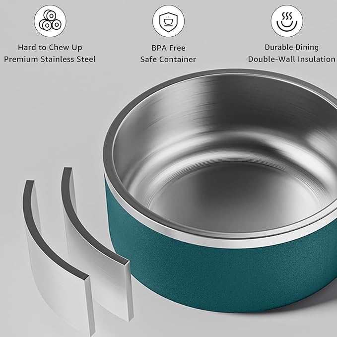 YINGFAN Dog Bowls Durable Non-Slip Stainless Steel Dog Bowls Heavy Duty Basic Bowl for Dogs (32 oz)