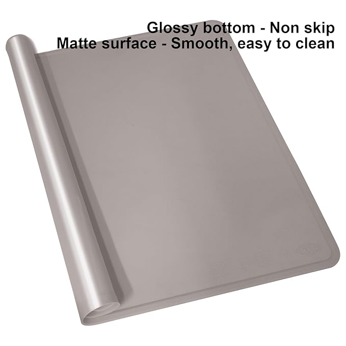 Large Silicone Mat 6 Pack, 20"x16" Silicone Craft Mats for Resin Jewelry Casting Molds, Food Grade Silicone Sheet with Raised Edge, Nonstick Waterproof, Cool Grey