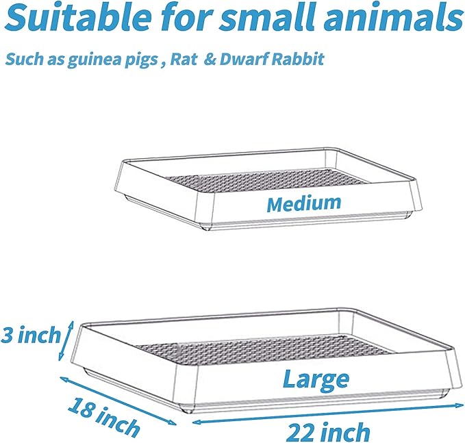 PODOO Rabbit Large Litter Box, Guinea Pig Training Pan Cage with Toilet Tray, Ideal for Rats, Ferret, Bunny Small and Medium Animals (Large)