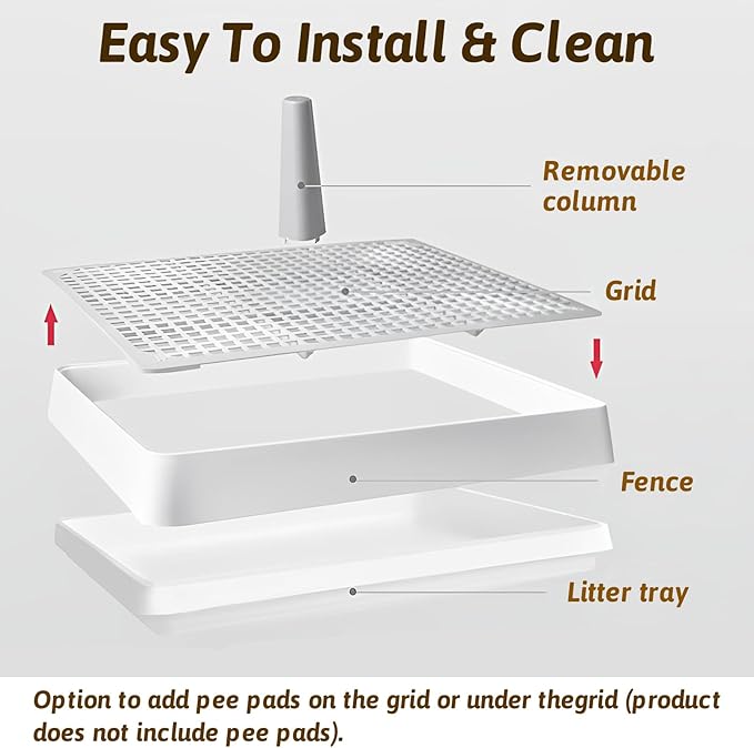 Fhiny Extra Large Rabbit Litter Box, Guinea Pig Litter Pan with Grate Plastic Small Animals Corner Tray Toilet Potty Trainer for Rabbit Bunny Chinchilla Guinea Pig Ferret Hedgehog