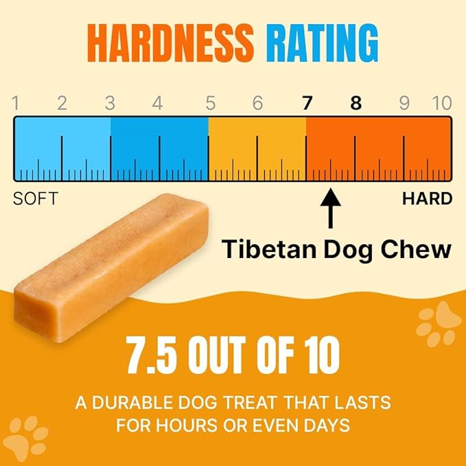 Tibetan Dog Chew Yak Cheese Sticks - Natural Treats for Extra Large Dogs, Long-Lasting, Easy Digest, Perfect for Aggressive Chewers, Grain and Gluten-Free, 9 Durable Chews