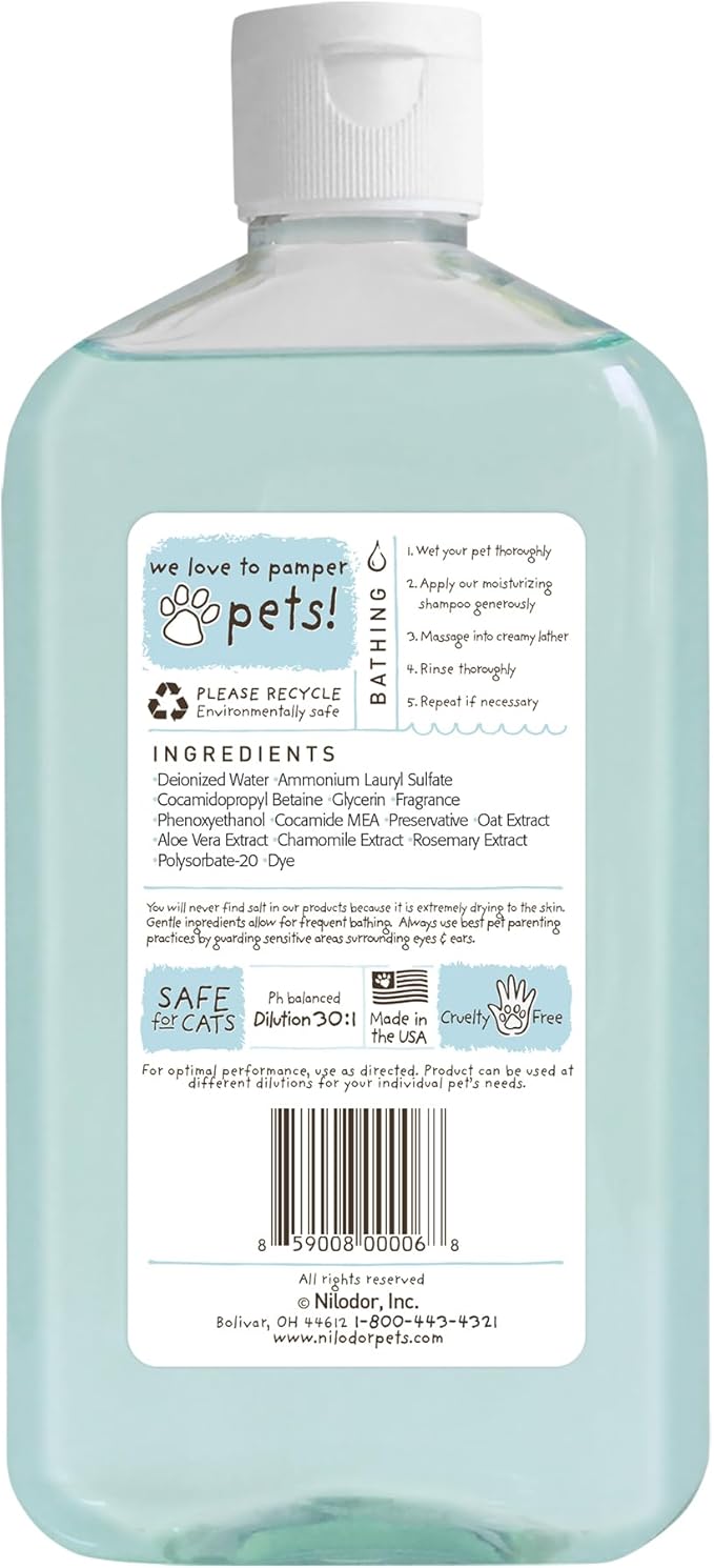 Bobbi Panter Moisturizing Dog Shampoo, Moisturizes and Enriches Dogs Skin & Fur, Soft Sea Air Fragrance, Concentrated 30:1, Made in The USA, 14 oz.