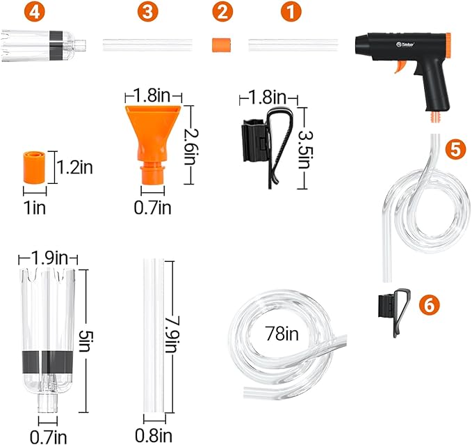 Manual Aquarium Gravel Cleaner, 132GPH Fish Tank Siphon Vacuum Cleaner with Adjustable Water Flow for Remove Dirt, Water Change & Wash Sand Aquarium Cleaning Tools