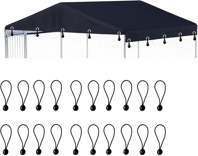 79" x 79" Outdoor Dog Kennel Cover Made of 600D Waterproof Oxford Cloth- Black (6.7'W x 6.7'L) Replacement Covers(Sold only Kennel Cover Without Frame)