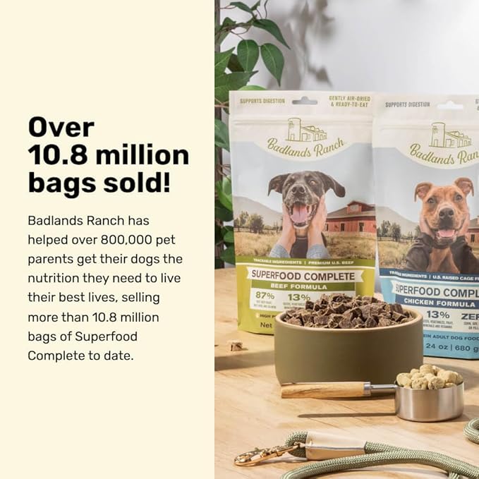 Superfood Complete, Air-Dried Adult Dog Food - High Protein, Zero Fillers, Superfood Nutrition by Katherine Heigl (11.5 oz., Premium Chicken)