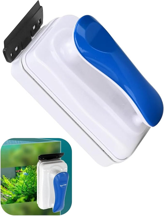 ELEBOX Aquarium Algae Scrapers, Magnetic Fish Tank Cleaner Brush, Algae Scraper for Glass Aquarium, Floating Algae Remover Scrubber Cleaner, Non-Slip Handle Double Sided Glass Cleaning Tool-S