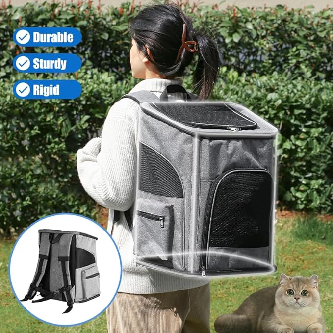 LUNATAIL Pet Carrier Backpack with Steel Frame — Privacy-Focused Travel Bag for Pets