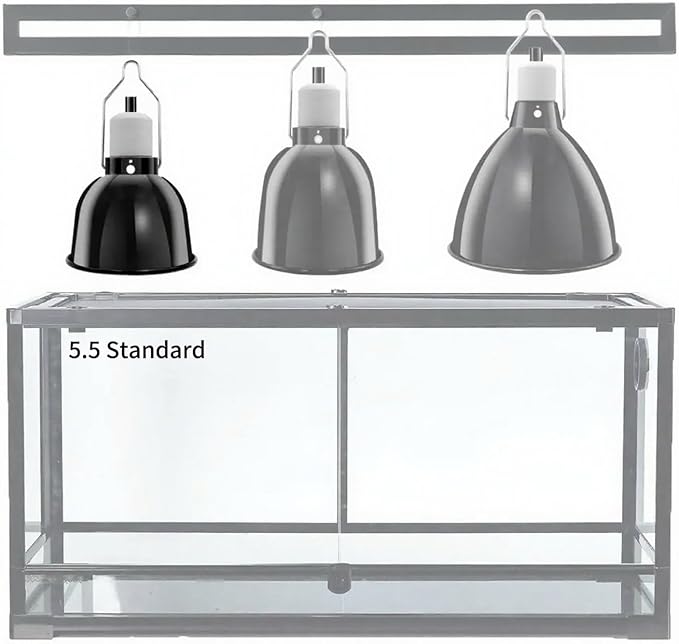 Reptile Light Fixture 2 Packs 5.5'' – Dual Use Dome Lamp with Ceramic Socket for Heat Emitter & Basking Bulbs – Ideal for Bearded Dragon, Snake, Chameleon,Snake Turtle Terrariums