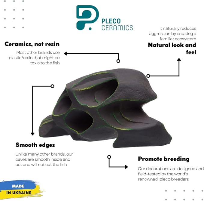 Plecoceramics Honeycomb Aquarium Hiding cave Decoration for bettas Cichlids plecos